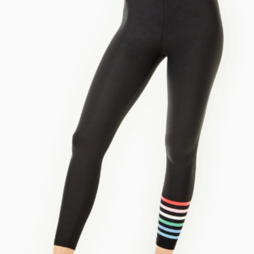 Rainbow, LARGE Addison Bay Striped Compression Leggings